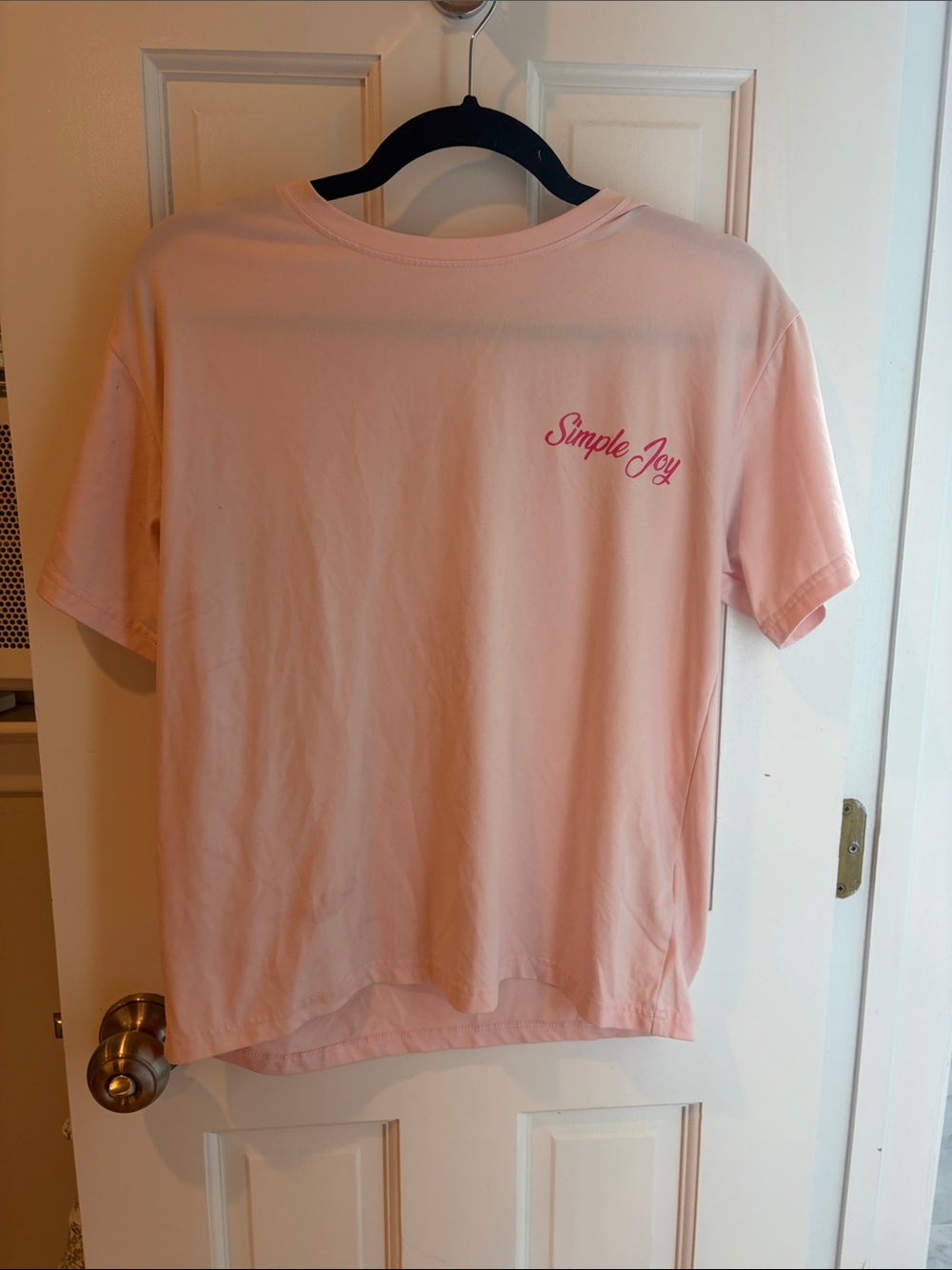 SHEIN Light Pink 'Simple Joy' Short Sleeve Tee